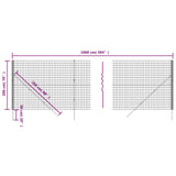 Grüner Maschendrahtzaun 2x10 m aus verzinktem Stahl