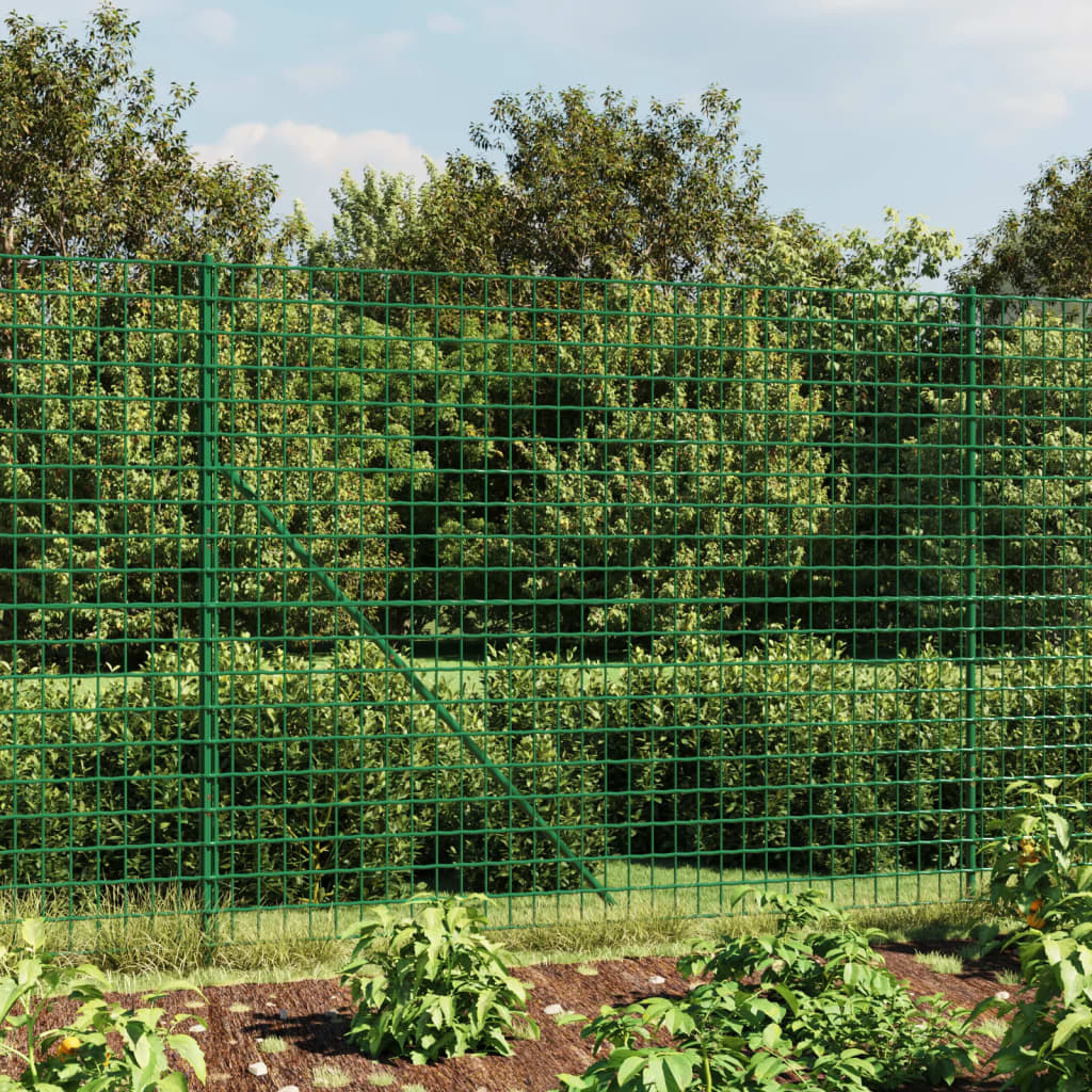 Grüner Maschendrahtzaun 1,6x25 m aus verzinktem Stahl