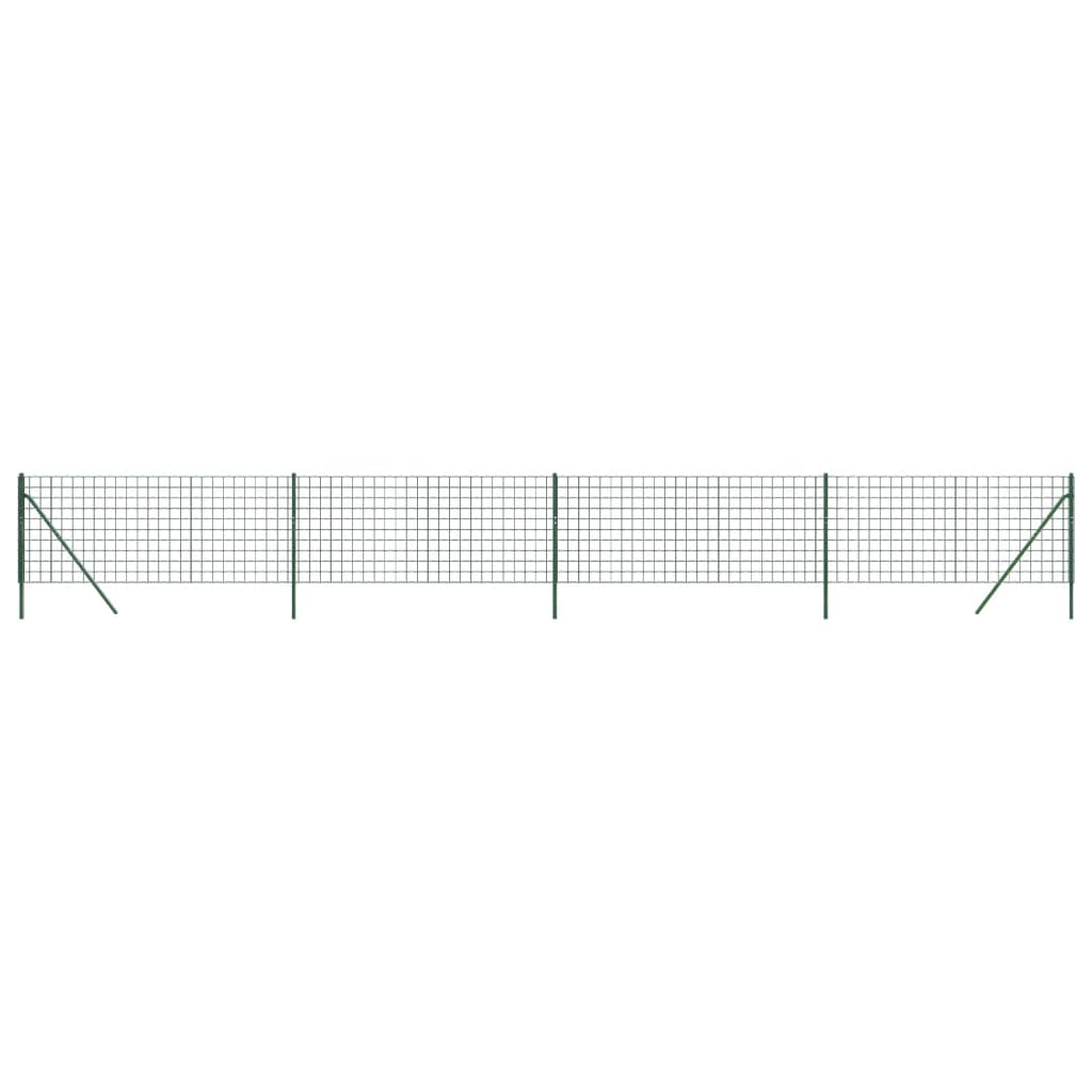 Grüner Maschendrahtzaun 1x10 m aus verzinktem Stahl