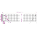 Grüner Maschendrahtzaun 1x10 m aus verzinktem Stahl