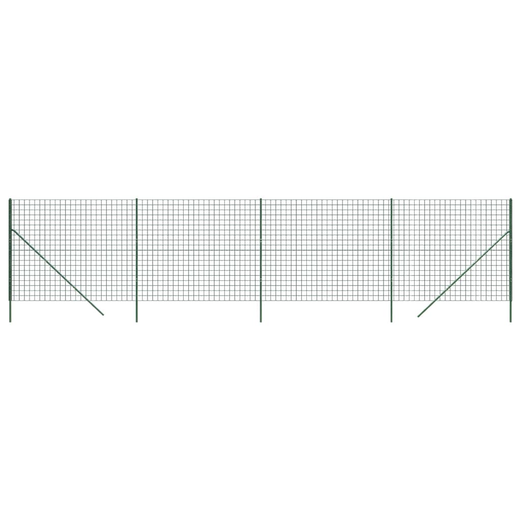 Grüner Maschendrahtzaun 1,6x10 m aus verzinktem Stahl