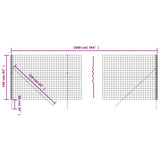 Grüner Maschendrahtzaun 1,6x10 m aus verzinktem Stahl