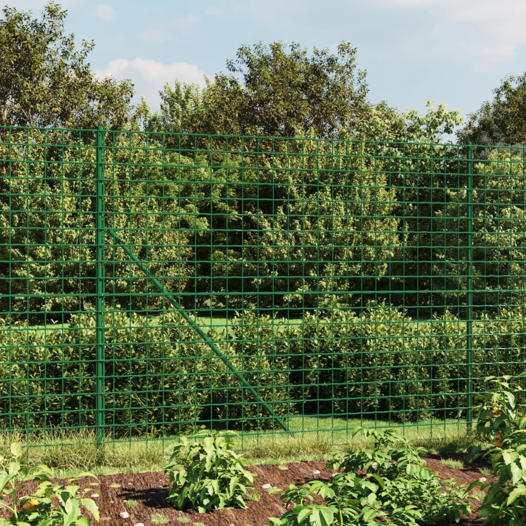 Grüner Maschendrahtzaun 1,6x10 m aus verzinktem Stahl