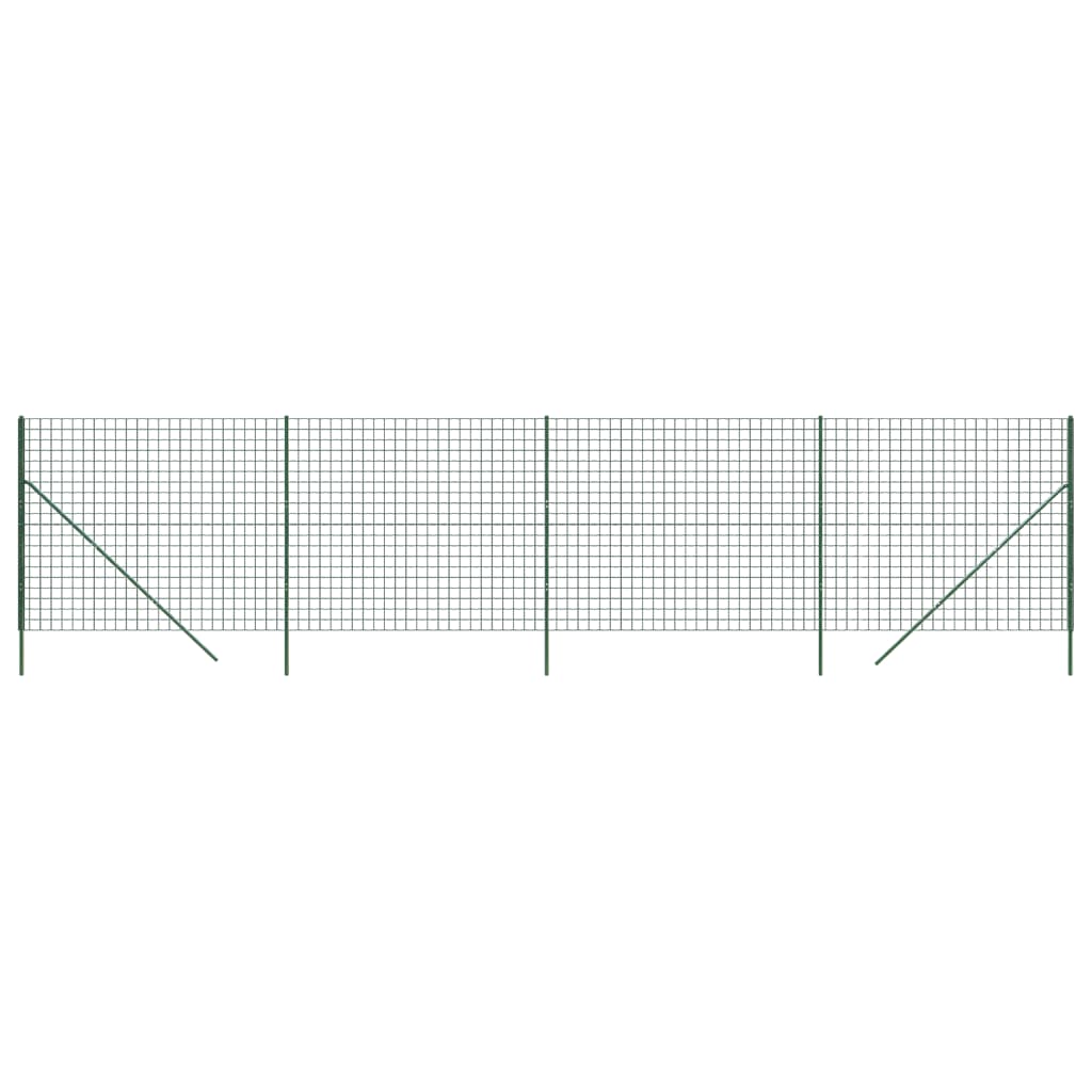 Grüner Maschendrahtzaun 2x10 m aus verzinktem Stahl