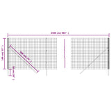 Grüner Maschendrahtzaun 1,4x25 m aus verzinktem Stahl