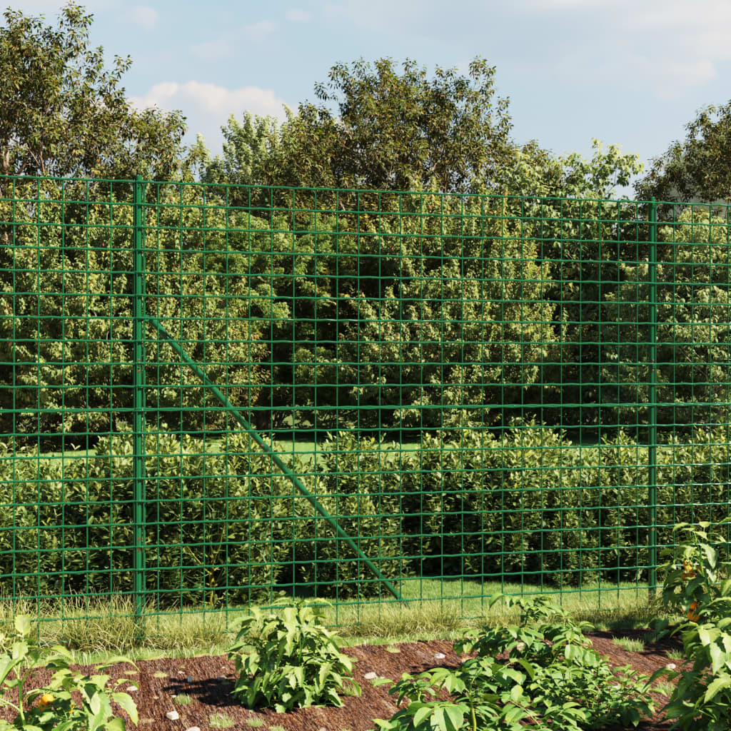 Clôture en treillis métallique vert 1,6x25 m acier galvanisé