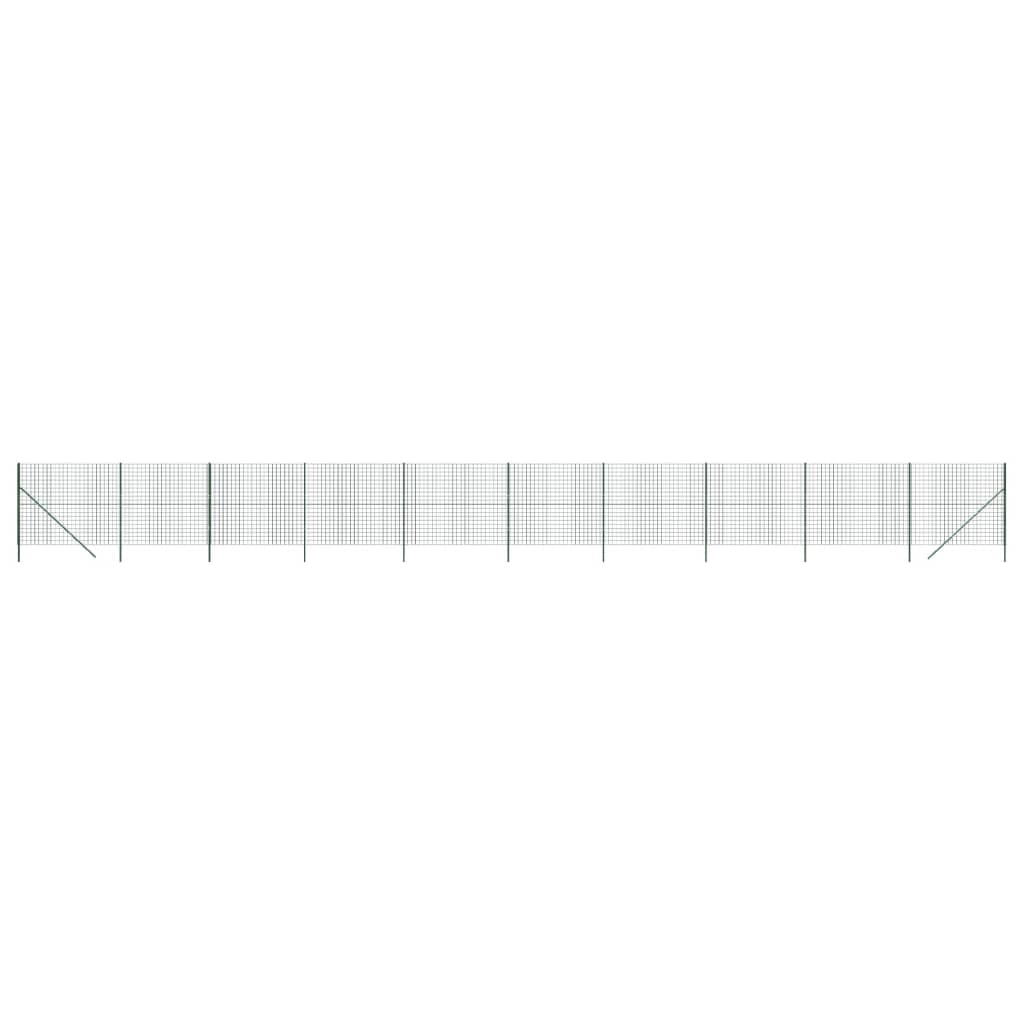 Grüner Maschendrahtzaun 2x25 m aus verzinktem Stahl