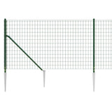 Wire mesh fence and green anchor stake 0.8x25m