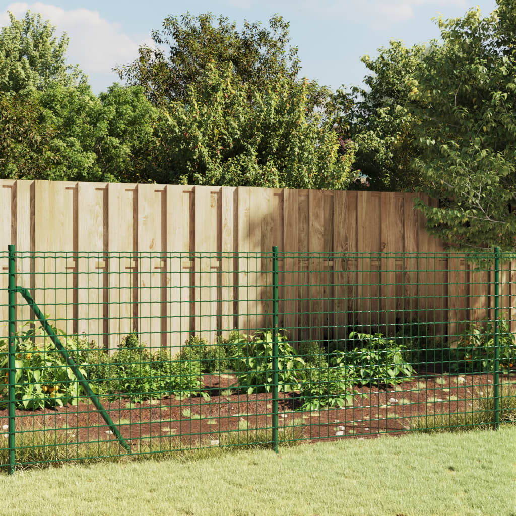 Wire mesh fence and green anchor stake 0.8x25m