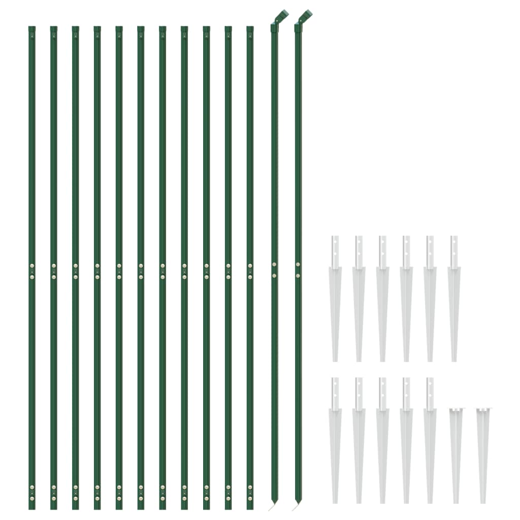 Wire mesh fence and green anchor stake 2.2x25m