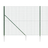 Wire mesh fence and green anchor stake 2.2x25m