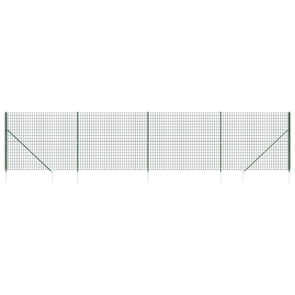 Wire mesh fence and green anchor stake 2.2x10m