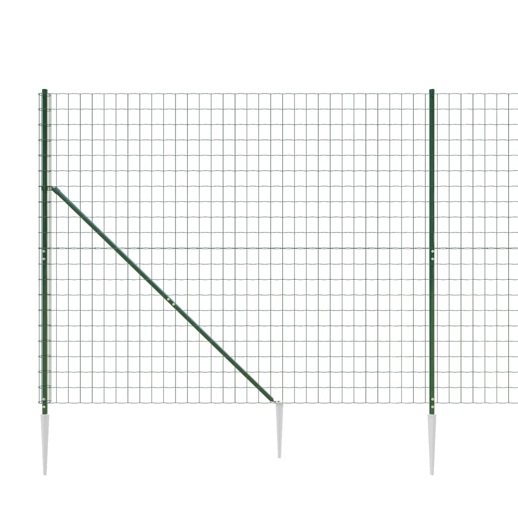 Wire mesh fence and green anchor stake 2.2x10m