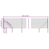 Metallgitterzaun und grüner Ankerpfosten 1,1x25m