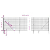 Wire mesh fence and green anchor stake 1.8x25m