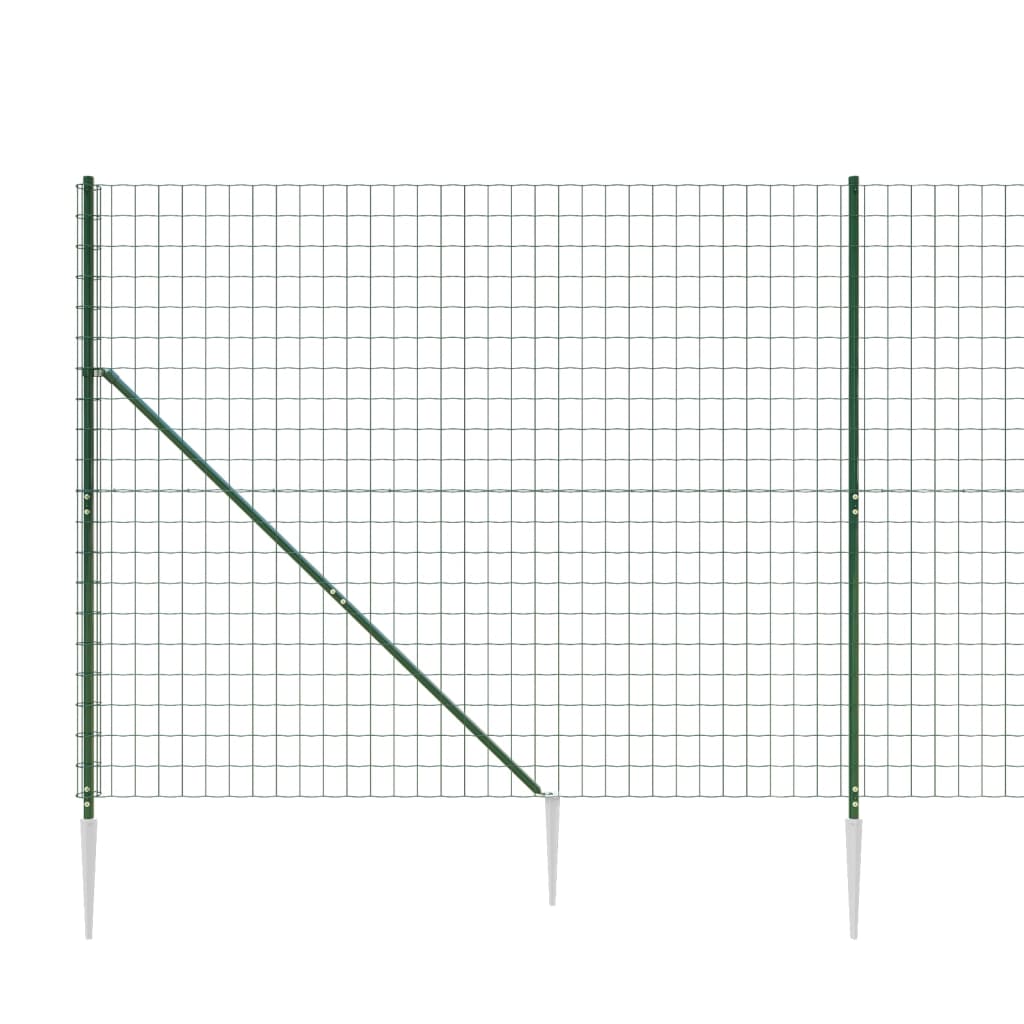 Metallgitterzaun und grüner Ankerpfosten 2,2x25m