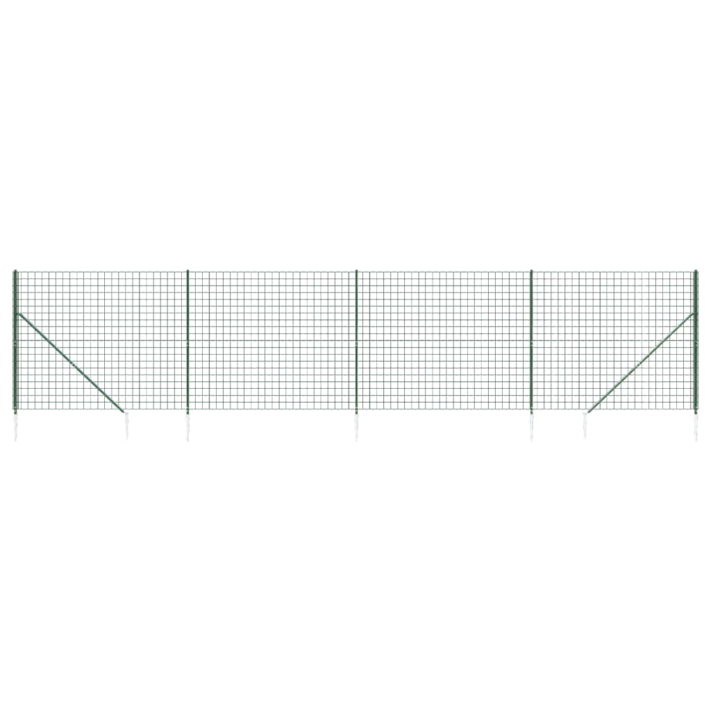 Wire mesh fence and green anchor stake 1.8x10m