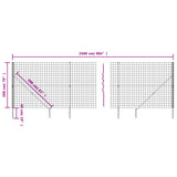 Clôture en treillis métallique et piquet d'ancrage vert 2x25 m