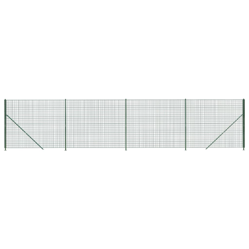 Wire mesh fence with green flange 1.4x10 m