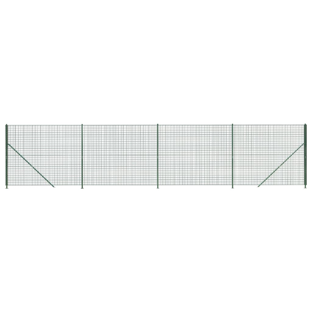 Wire mesh fence with green flange 2.2x10 m