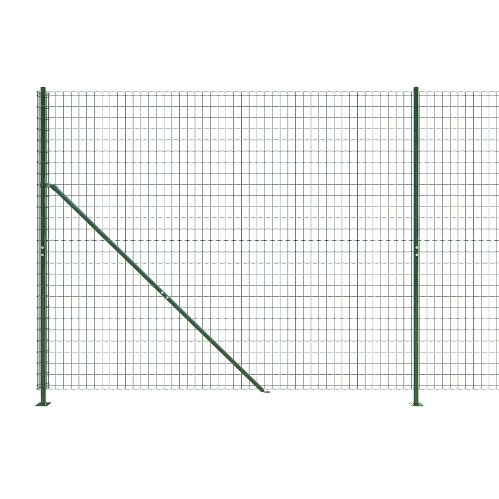 Wire mesh fence with green flange 2.2x10 m