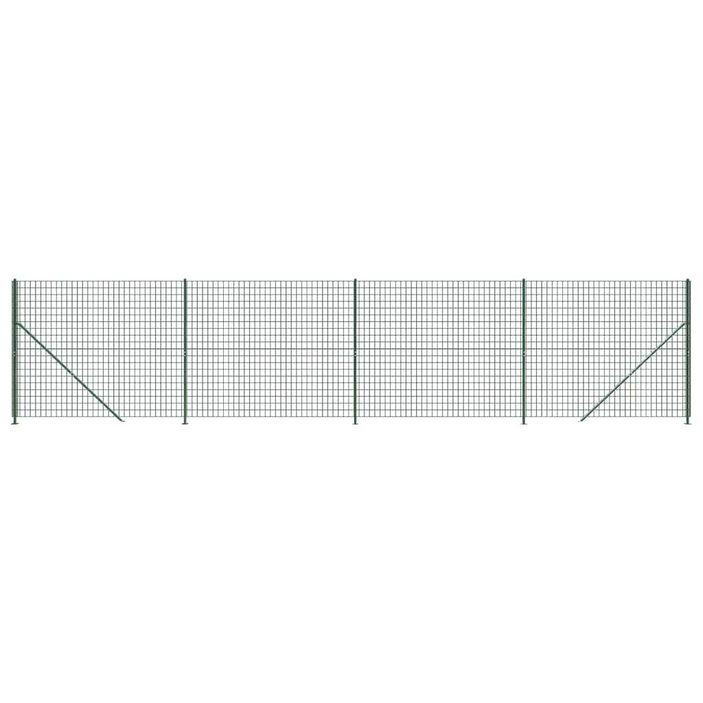 Wire mesh fence with green flange 2x10 m