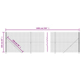 Wire mesh fence with green flange 1.6x10 m