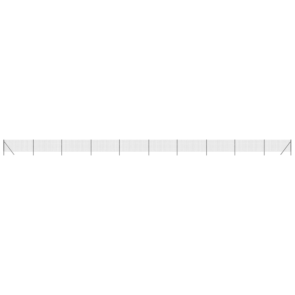 Anthrazitfarbener Maschendrahtzaun 1x25m aus verzinktem Stahl