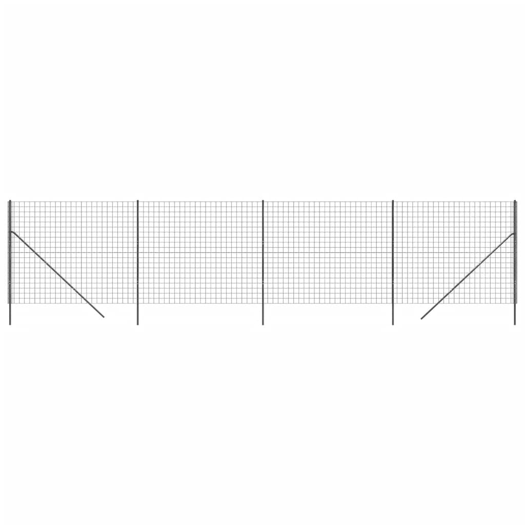 Clôture en treillis métallique anthracite 1,6x10 m