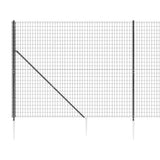 Clôture en treillis métallique et ancrage anthracite 1,4x10 m