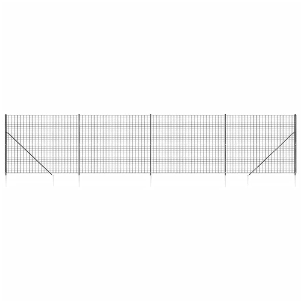 Anthracite wire mesh fence and anchor 1.6x10 m