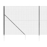 Clôture en treillis métallique et ancrage anthracite 1,8x10 m