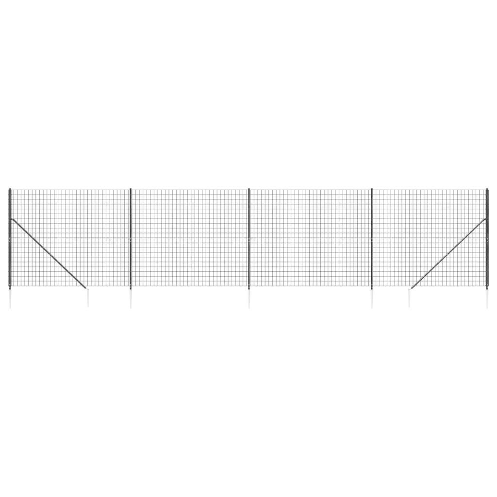 Anthracite wire mesh fence and anchor 1.8x10 m