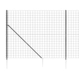 Clôture en treillis métallique et ancrage anthracite 1,6x10 m