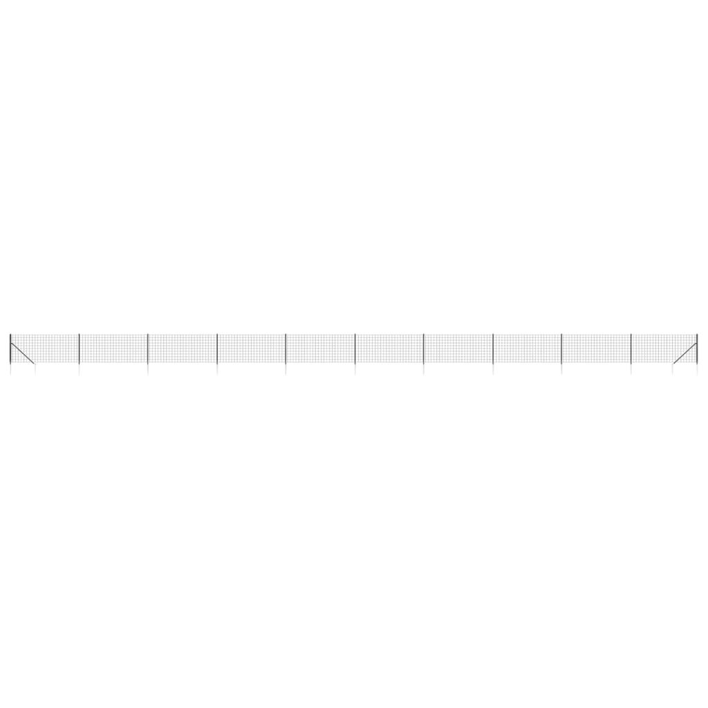 Clôture en treillis métallique et ancrage anthracite 1,1x25 m