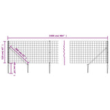 Clôture en treillis métallique et ancrage anthracite 1,1x25 m