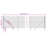 Clôture en treillis métallique et ancrage anthracite 1,8x25 m