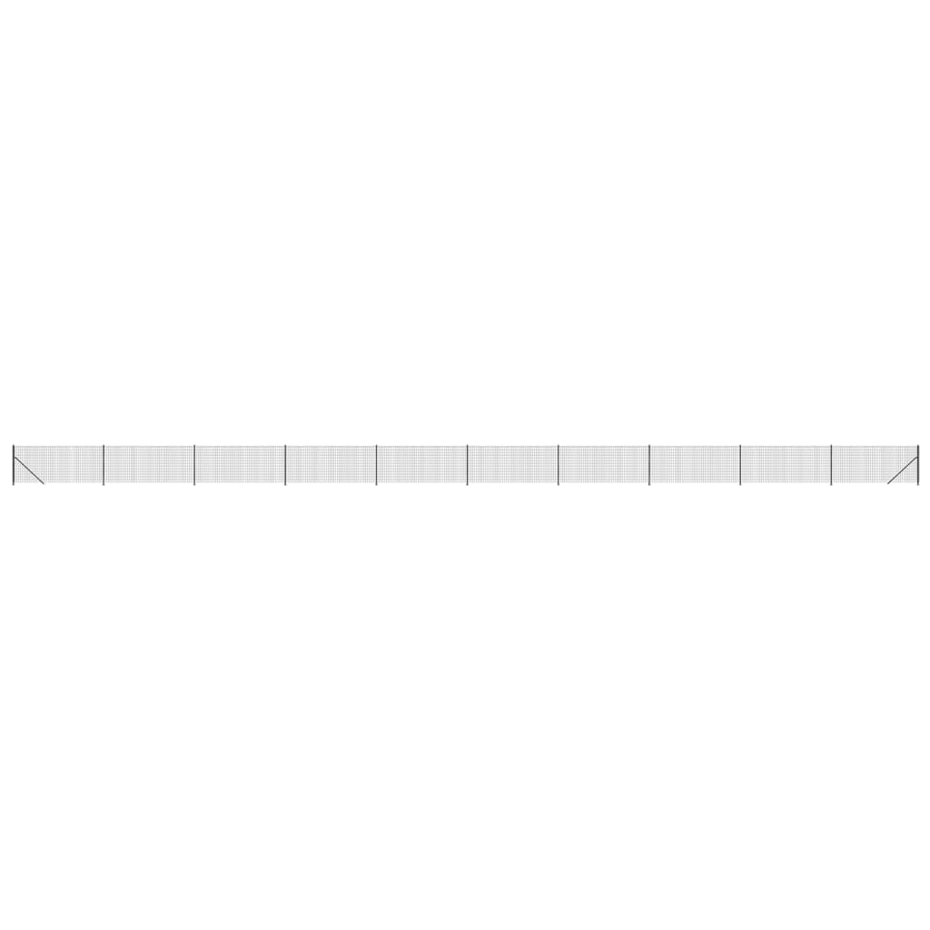 Maschendrahtzaun mit anthrazitfarbenem Flansch 1x25 m