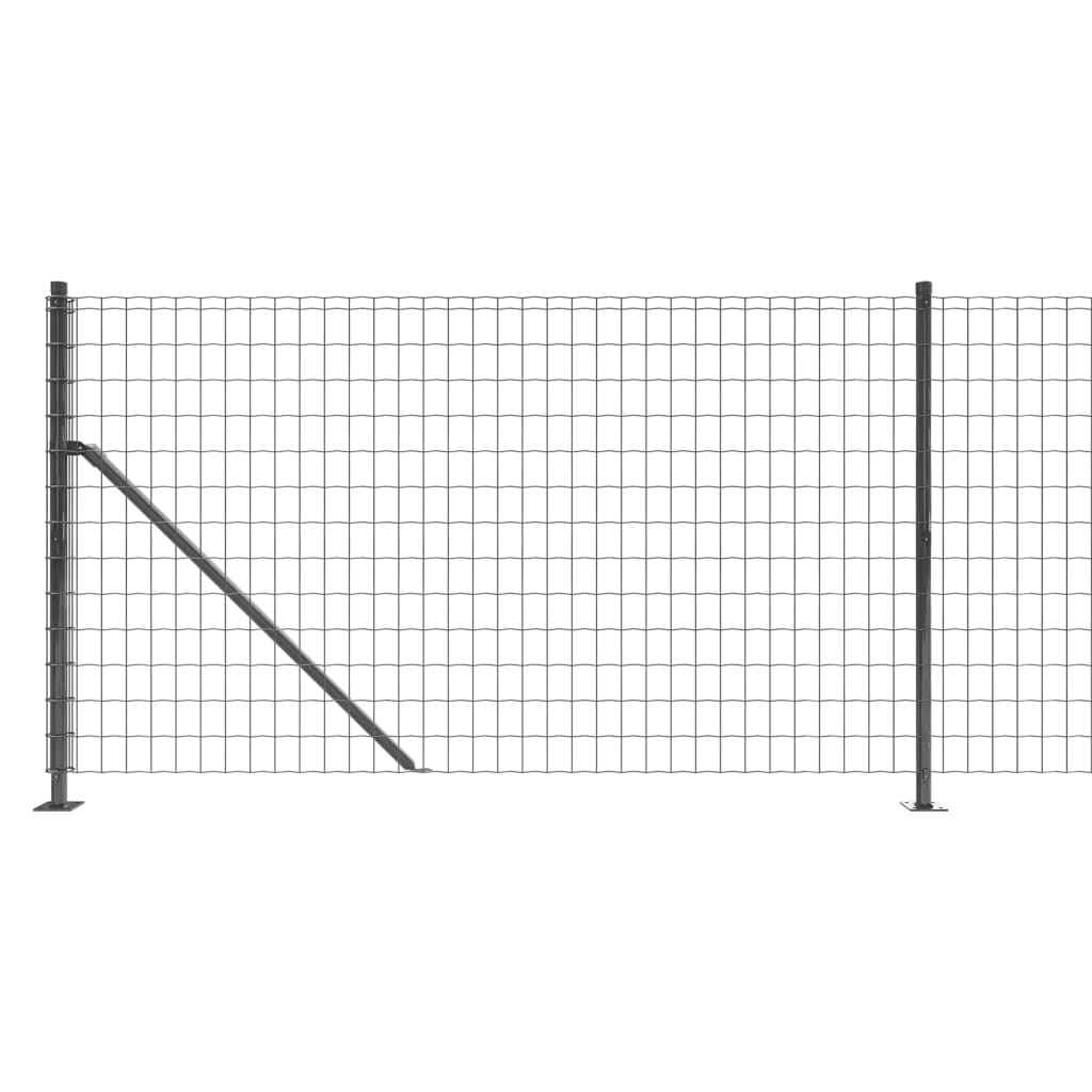 Maschendrahtzaun mit anthrazitfarbenem Flansch 1x25 m