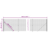 Wire mesh fence with anthracite flange 2x25 m