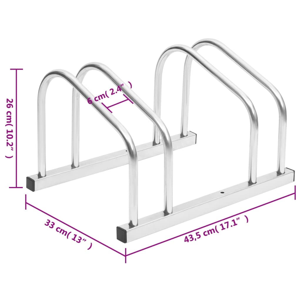 Porte-vélos pour 2 vélos acier galvanisé