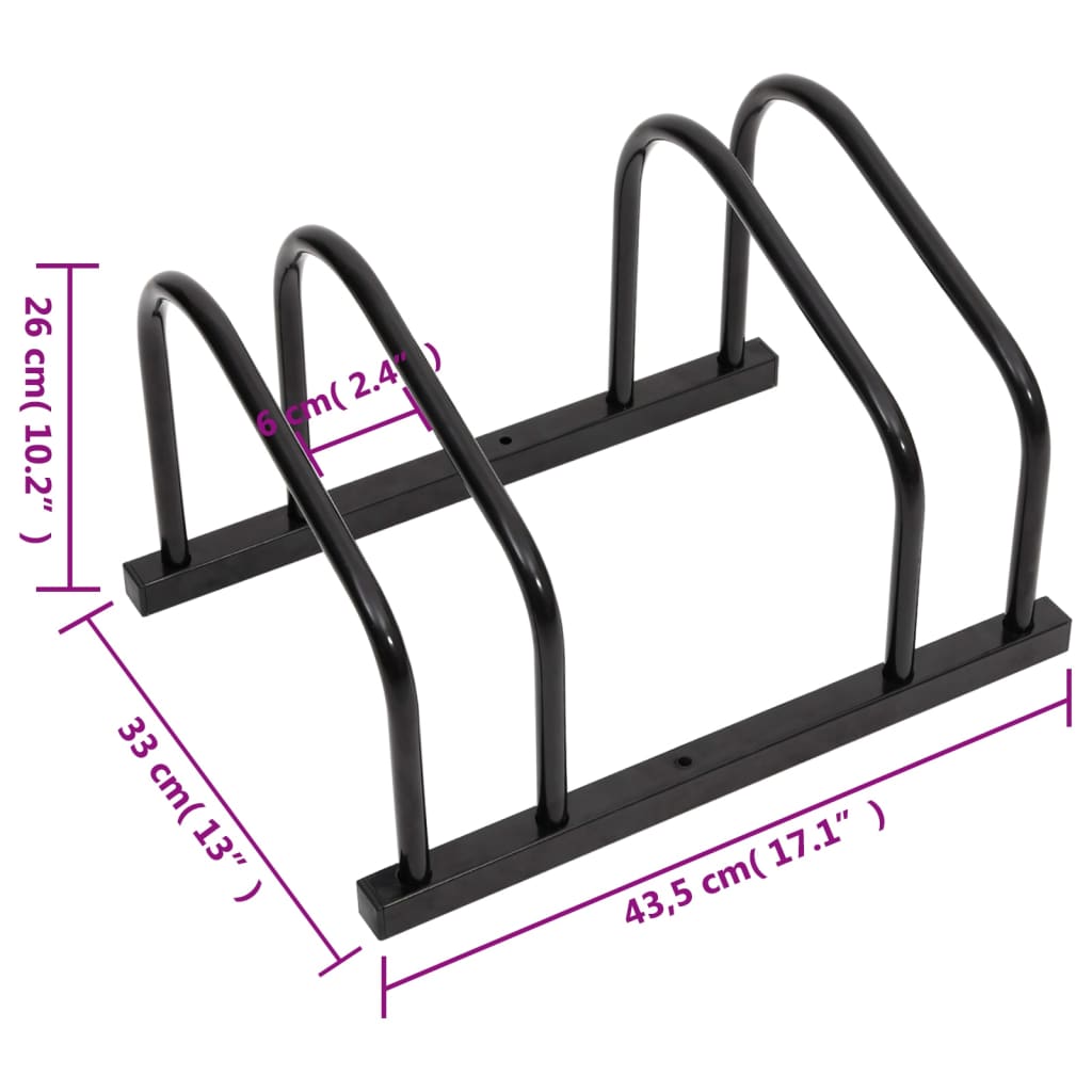 Porte-vélos pour 2 vélos noir acier