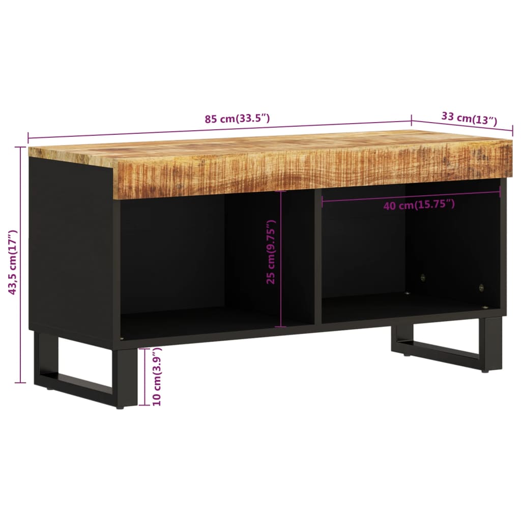 Meuble TV 85x33x43,5 cm bois massif de manguier