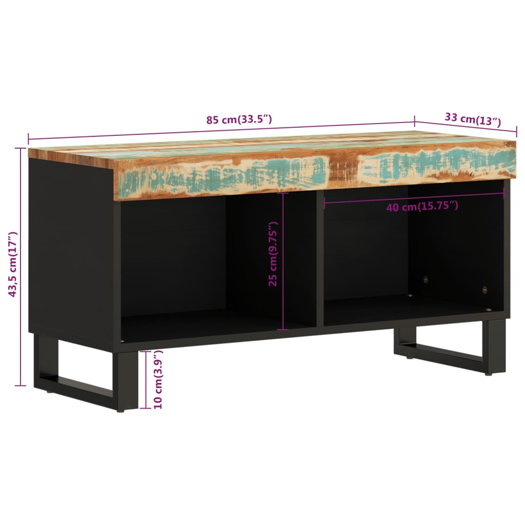 Meuble TV 85x33x43,5 cm bois massif de récupération