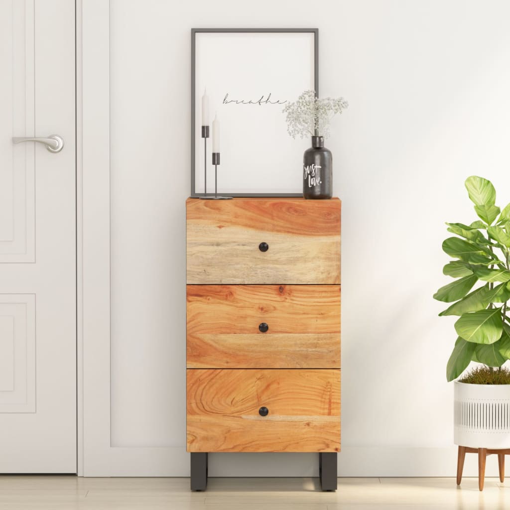 Buffet avec 3 tiroirs 40x33,5x75 cm bois massif d'acacia