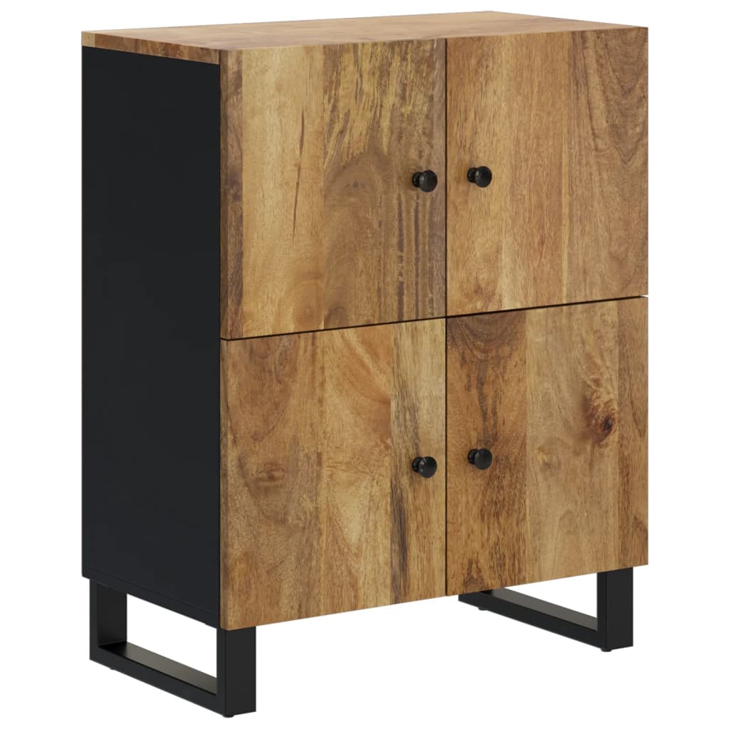 Sideboard mit 4 Türen 60x33x75 cm aus massivem Mangoholz