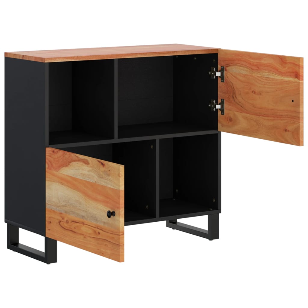 Buffet avec 2 portes 80x33x75 cm bois massif d'acacia