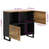 Buffet avec 2 portes 80x33x75 cm bois massif de manguier