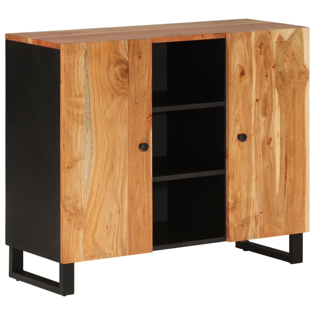 Buffet avec 2 portes 90x33x75 cm bois massif d'acacia