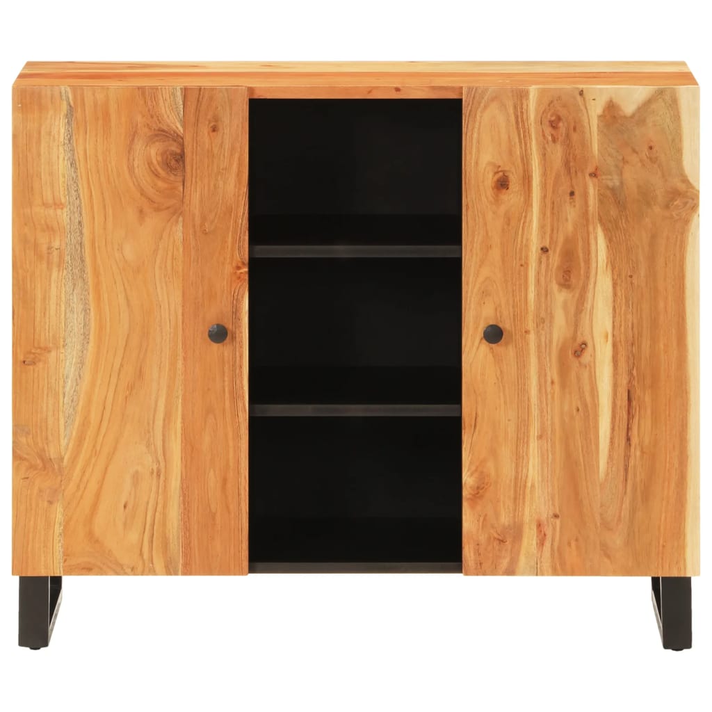 Buffet avec 2 portes 90x33x75 cm bois massif d'acacia